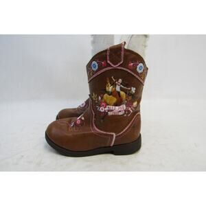 Spirit Dreamworks Wild and Free Toddler Size 7 Brown Zip Cowboy Boots